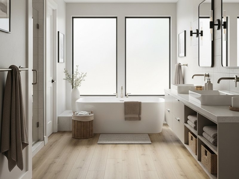 Bright and beautiful bathroom with Luxury Vinyl Flooring in Utah