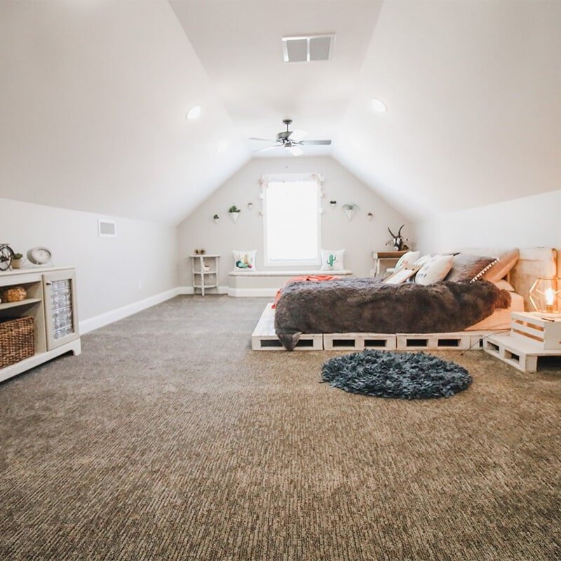 Loft bedroom at 'Radharc A' Gleann' from Pioneer Floor Coverings & Design