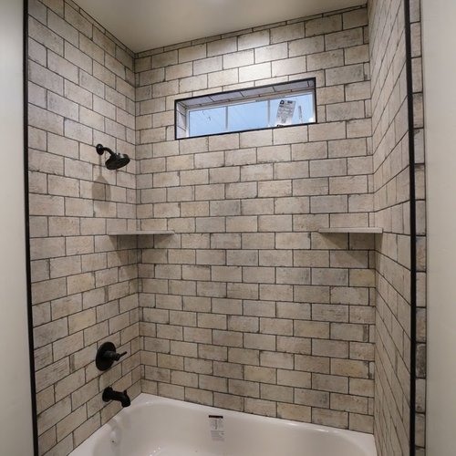 Shower subway tile installation in Utah