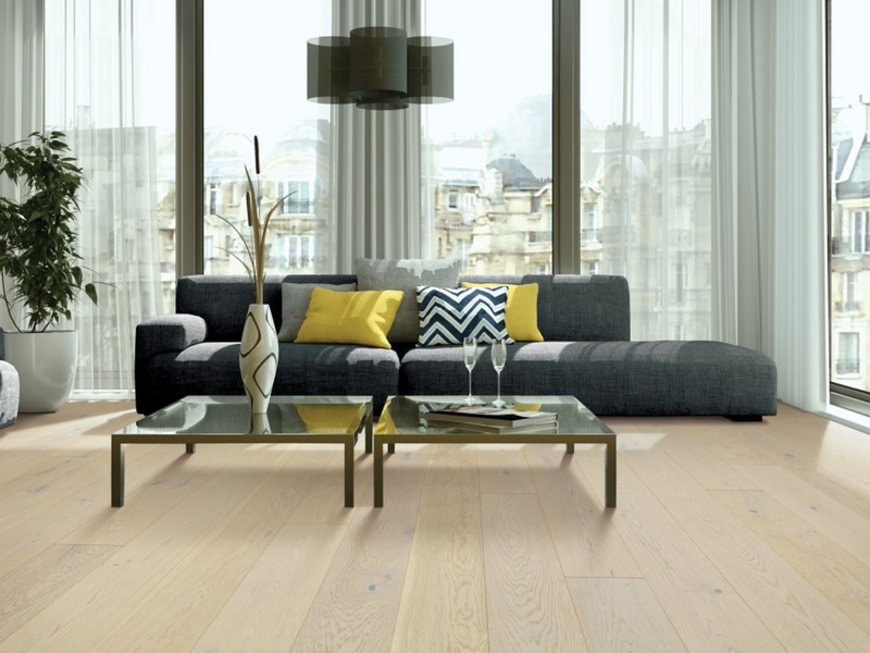 Oak flooring installed in a condo by Pioneer Floor Coverings