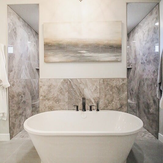 Large soaking tub at 'Elements at Sunset' from Pioneer Floor Coverings & Design