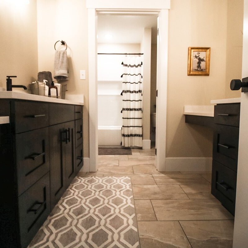 Modern bathroom at 'The James' from Pioneer Floor Coverings & Design