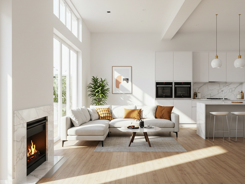 Hardwood Flooring in a Modern Washington, UT Living Room