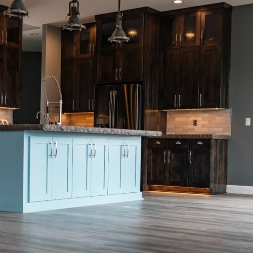 New flooring in an updated kitchen by Pioneer Floor Coverings